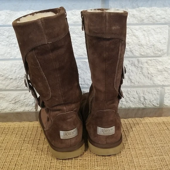 UGG Australia Cargo III 3 Tall Boots Brown Buckle Side Zipper size 7 Style #5132 - Picture 6 of 13